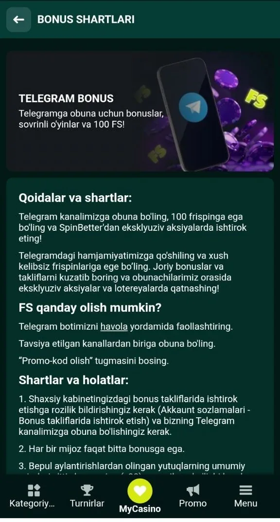 SpinBetter bepul aylanishlari — slotdagi bepul aylanish rejimi